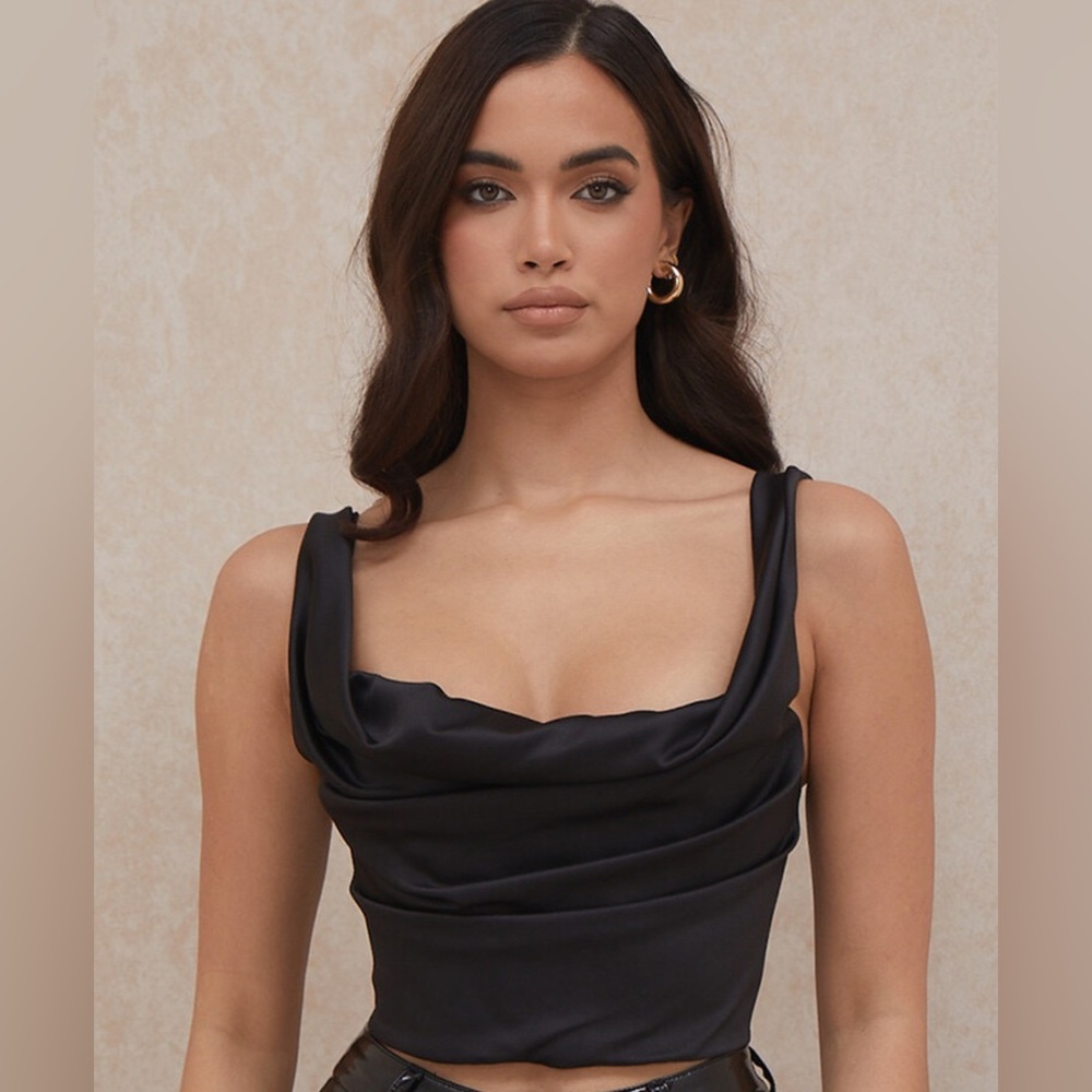 NWT House of CB Carella Corset. Black. Size Small